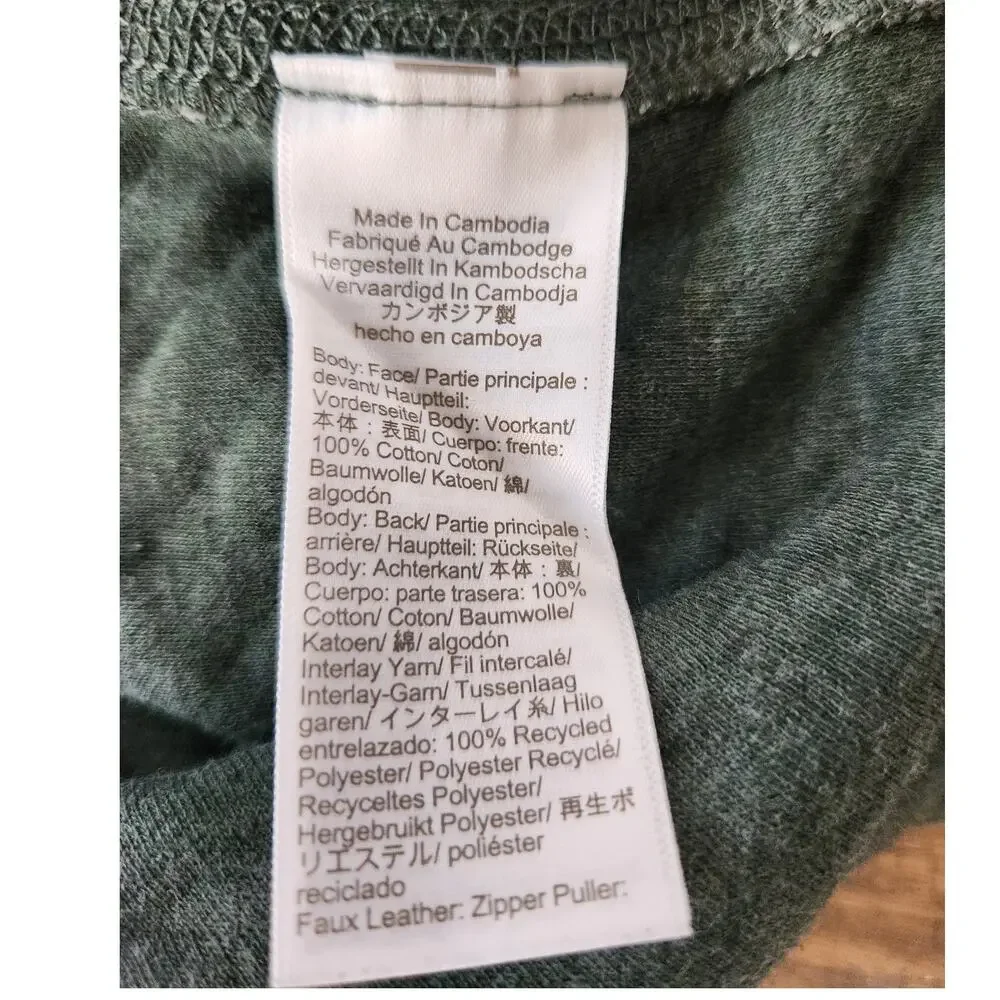 NWT J. Crew Men's Quilted Quarter-Zip Heather Garland Green L